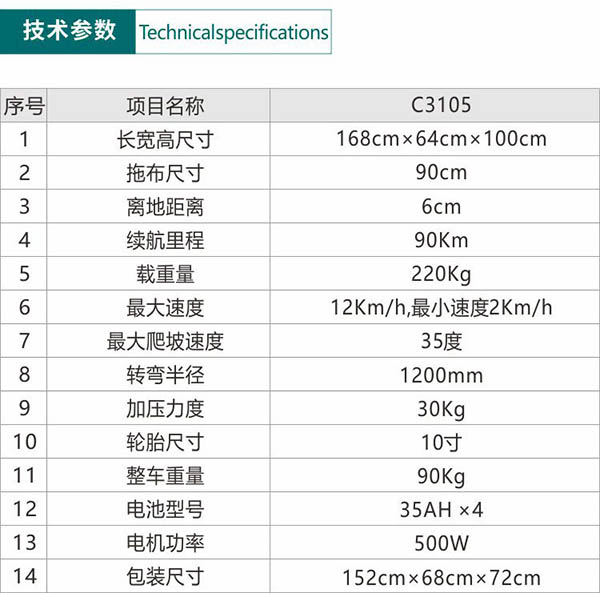 电动博乐尘推车C3105